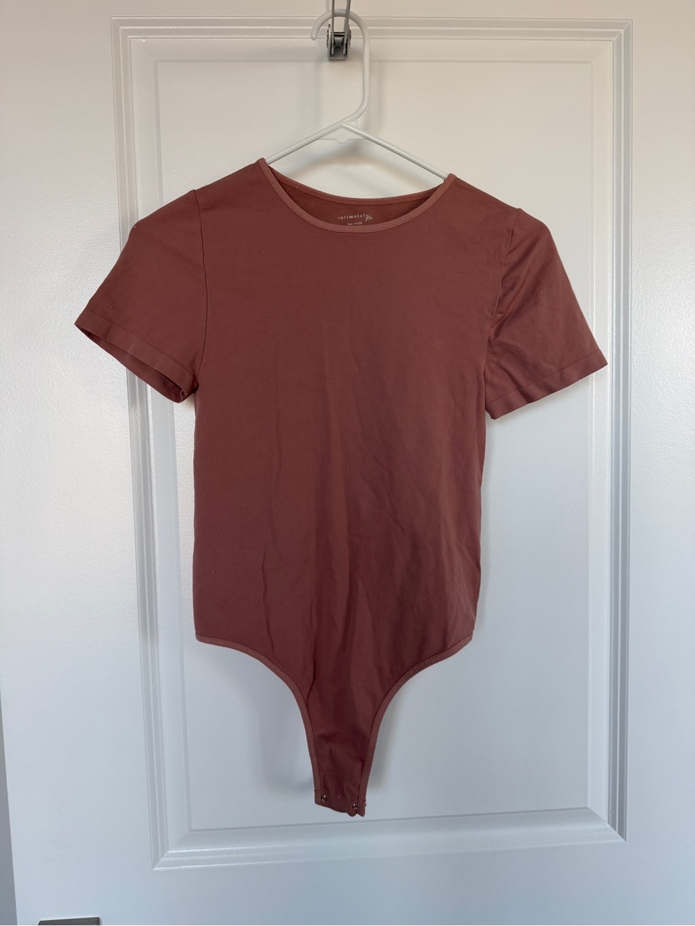 Free People Intimately Crew Neck Bodysuit in Dusty Mauve